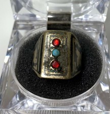 Silver Islamic Ring With Three Stones Size 7 US
