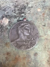 Hungarian Medal Medallion Man Wreath Unmarked