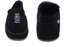 Polo Ralph Lauren Men's Suede Flag Bear Moccasin Slipper 90