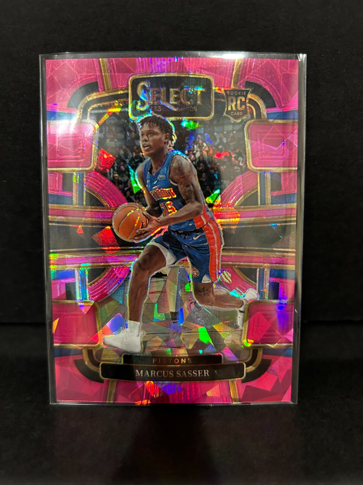 Marcus Sasser 2023-24 Panini Select Concourse Pink Cracked Ice Prizm RC /99