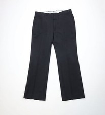 Vtg 70s Streetwear Mens 36x30 Distressed Knit Bell Bottoms Chino Pants Black USA