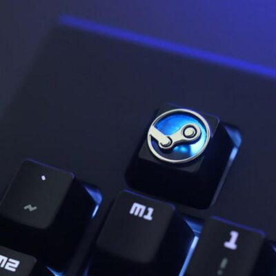 1 STEAM Custom All Metal Keycap mechanical keyboard key cap PC Master Race WOW