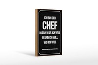Holzschild Spruch 20X30 Cm Ich Bin Der Chef Schwarzes Deko Schild