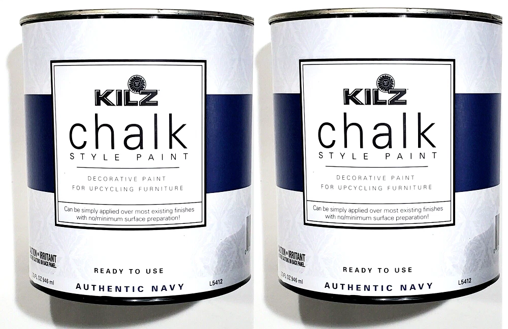 2 Kilz Chalk Style Paint Decorative Upcycling Furniture Authentic Navy 32 Fl O