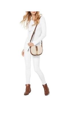 Michael Kors Crossbody Bag Jamie Medium Saddle Suede Shoulder Bag  
