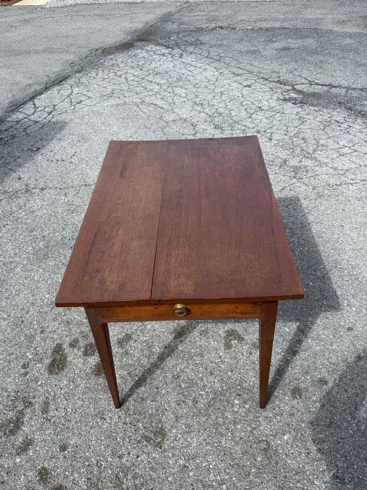 antiguo cajón de mesa de nogal Hepplewhite país 1810 taberna granja soporte de trabajo Foto 4 de 4