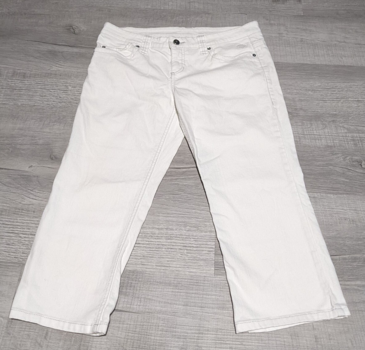 HARLEY DAVIDSON White Denim Capri Pants Jeans Women's… Gem