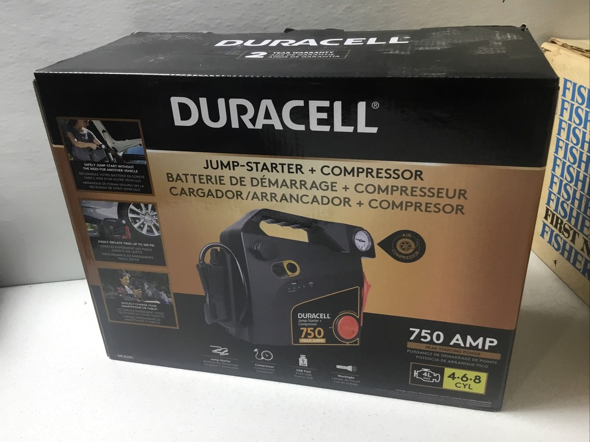 Duracell DRJS20C Portable Emergency Jumpstarter With Compressor