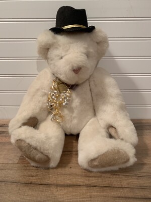 Vintage Vermont Teddy Bear Groom 18  Wedding Anniversary 1994 Jointed White