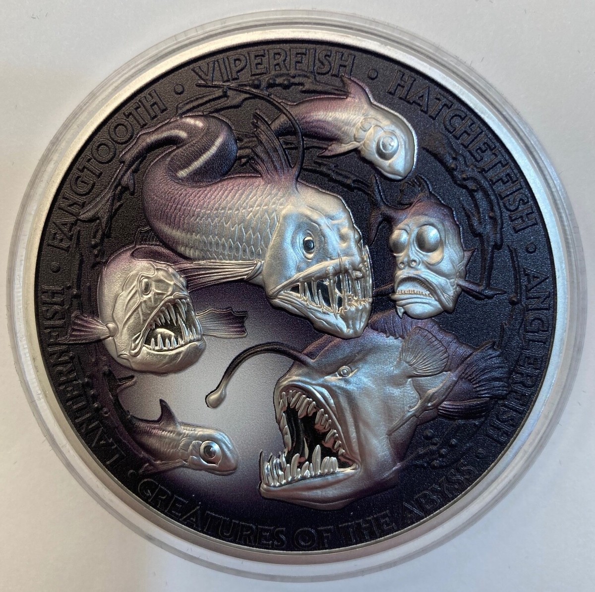 Niue 2024 CREATURES of ABYSS Deep Sea Fish $10 5 Oz Silver Black