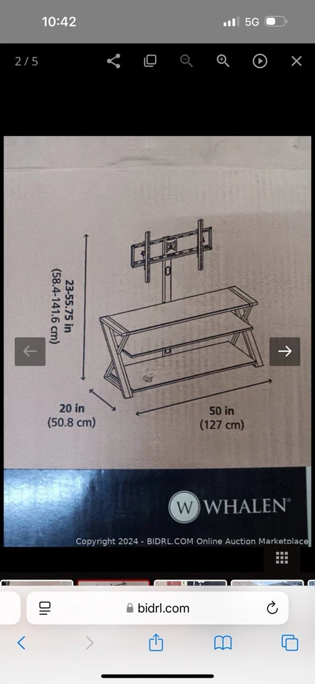 Soporte de televisión Whalen Xavier 3 en 1, negro Foto 4 de 4