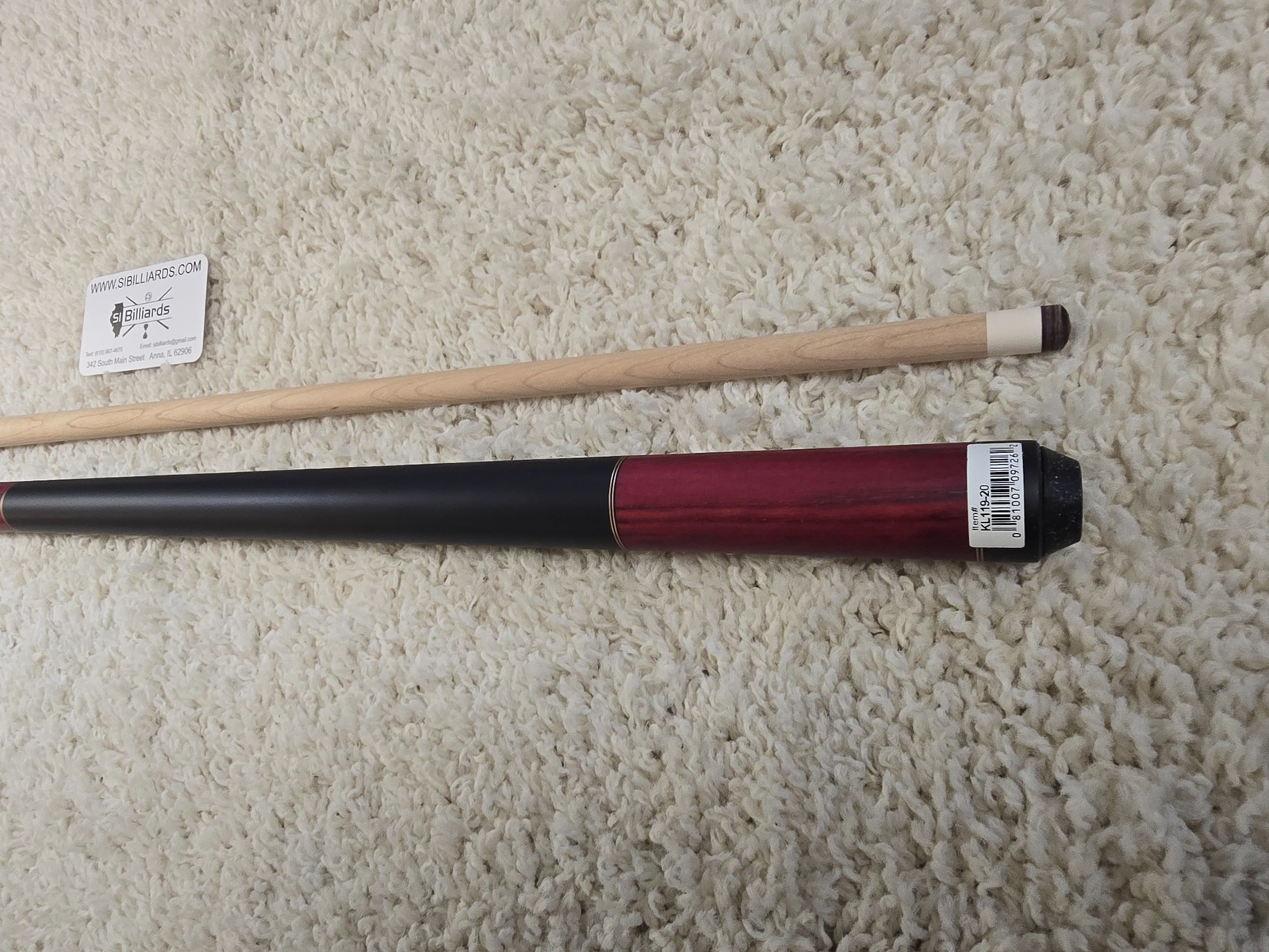 K2 Pool Cue KL119 Red Exotic Wood With Dual Copper Rings! 12.5 mm Shaft!