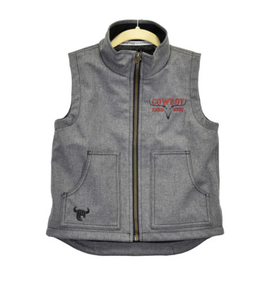 New! Youth kids Cowboy Hardware Grey GHOST SKULL WOODSMAN VEST in 5 SIZES!