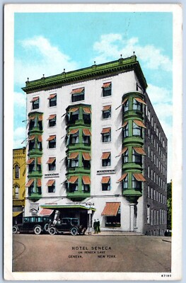 Postcard NY Geneva New York Hotel Seneca On Seneca Lake P11J