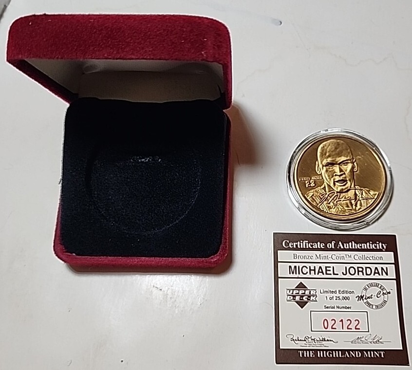 【中古】［CD］Million Dollar Mouth Piecce Michael Jordan Bronze Medallion Highland Mint Upper Deck 1995 COA