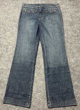 Tommy Hilfiger Flare Jeans Womens 6 Blue Denim Flap Pockets Medium Wash Cotton