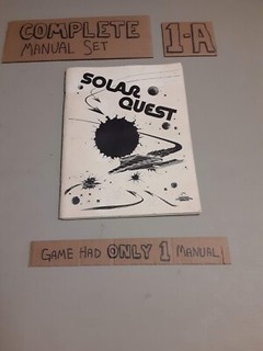 Original Arcade Manual: SOLAR QUEST - CINEMATRONICS - 1981 - FREE SHIPPING