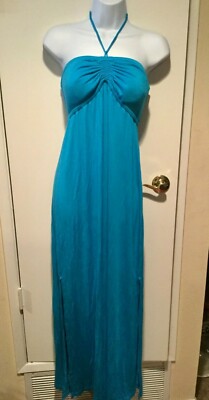 Dotti Turquoise Strapless Bandeau Knit Cover Up Maxi Dress Medium M NWT $66  | eBay
