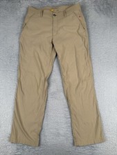 Eddie Bauer Pants Adult 33 Brown Straight Leg Nylon Blend TravFX 32x30 READ ME