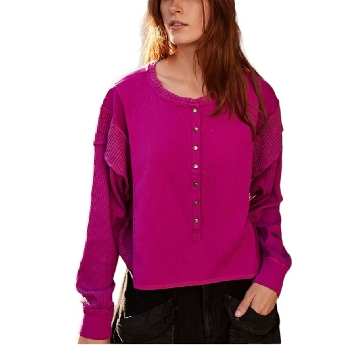 Pink Free People Take Me Back Sweatshirt Free People Take Me Back