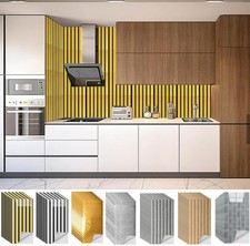 10 PCS Wall Panels Self-Adhesive Gold Silver Mirror Stripes Mosaic Wall Sticker