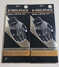 2 Gloves HEAD RACQUETBALL GLOVE BALLISTIC CT , Left Hand Large