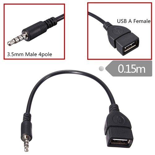 1Pc 3.5mm male audio AUX jack to USB 2.0 type a female converter adapter cabl _j - Picture 7 of 8