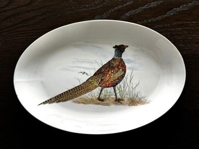 Winterling Bavaria Porcelain Serving Dish Pheasant Scene Vintage 34.5x23cm