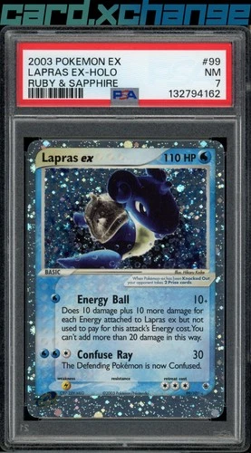 2003 Pokemon EX Ruby Sapphire 99 Lapras ex Holo PSA 7 Near Mint