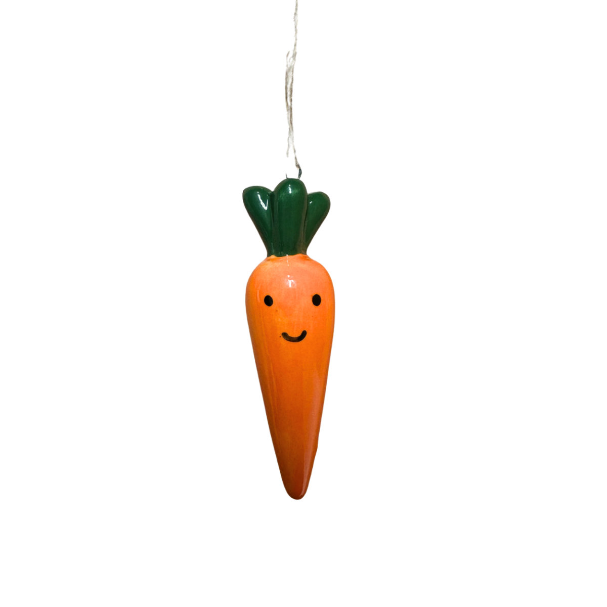 Ceramic Smiling Carrot Hanging Easter Decoration with Rustic Twine Novelty Decor