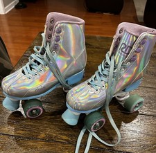 Roller Derby Pixie Youth Holographic Quad Roller Skates Impala Wheels Yth 3-6