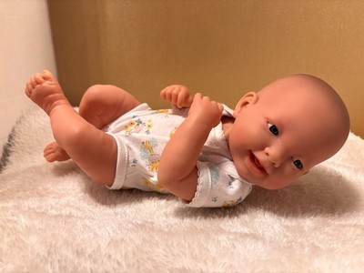 Newborn Berenguer Baby Doll (Preloved) White Jungle Babygrow with Adoption Cert