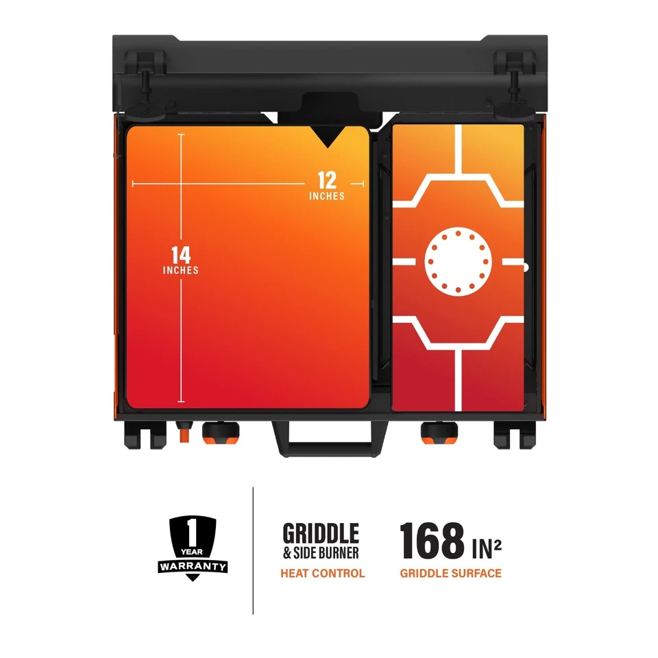 Plancha de propano Blackstone 14.400 BTU Adventure Ready 14" con quemador lateral Foto 2 de 4