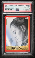 2017 Topps Star Wars: Journey to The Last Jedi UK Gold Title Rey #123 PSA 8 w3d