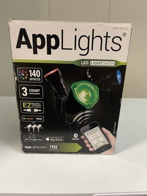APPLIGHTS 3 SPOTLIGHTS LED Lights 140 Effect Apps Bluetooth Control Lightshow