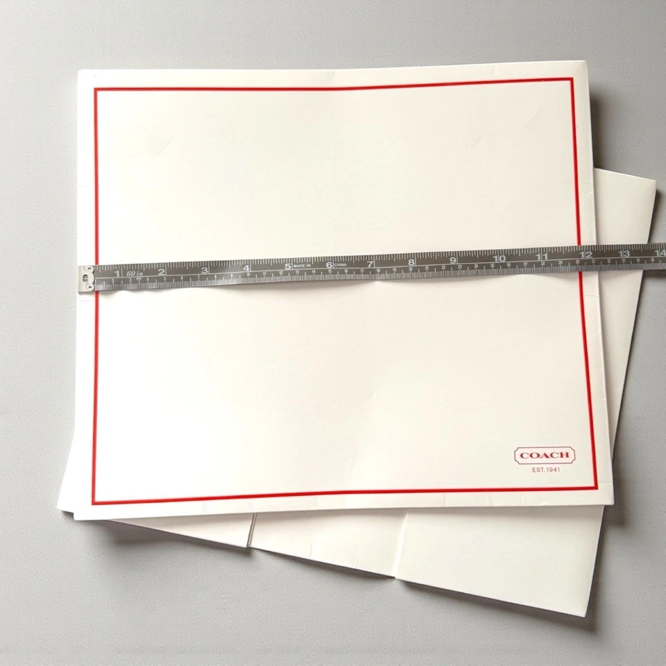 Vintage COACH Gift Box 12.5 x 10.5 x 4.5 White Red Empty  - Image 2 of 4