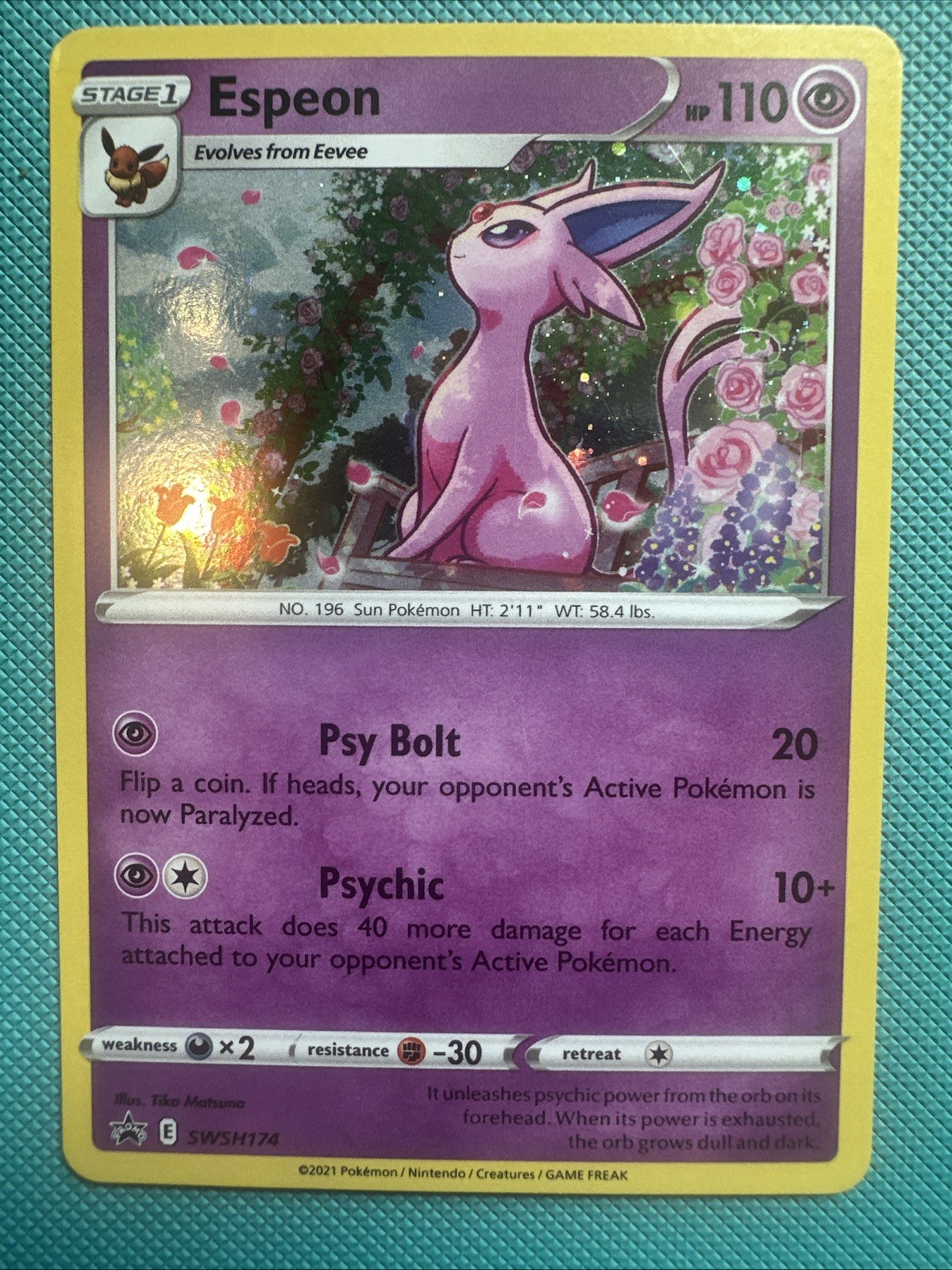 Espeon SWSH174 Cosmos Holo Sword & Shield Black Star Promo Pokemon Card