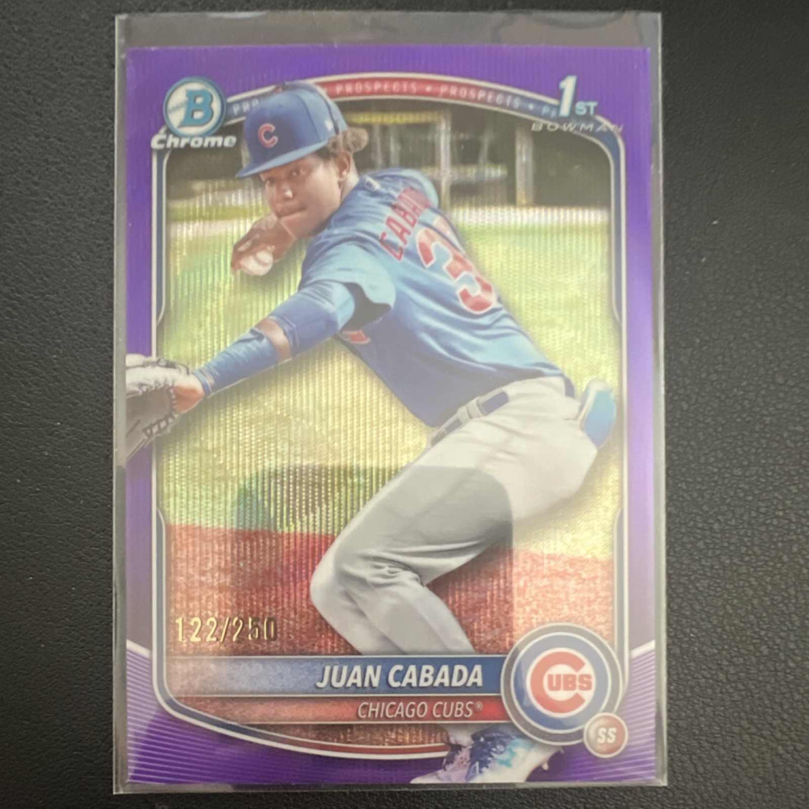 Bowman Chrome Juan Cabada Purple Refractor #BCP-207 /250 1st Bowman Cubs 2025