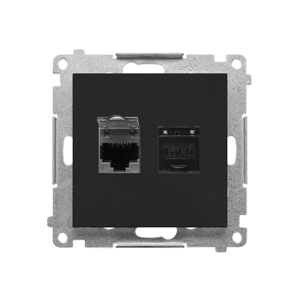 55 MODULE MATTE BLACK COMPUTER SOCKET 2X UAE 8 T62.01/149