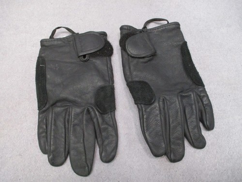 Medium Black Leather Tactical Gloves Light Duty Utility 100% Cow Hide Fast Rope