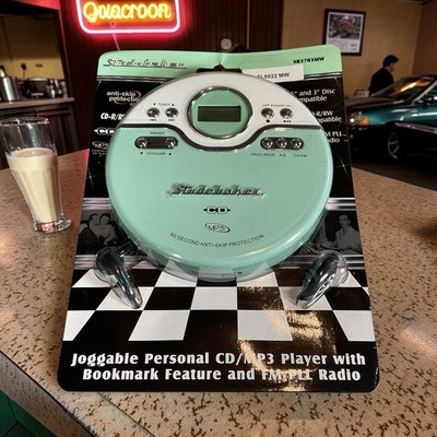 Studebaker Retro Style Joggable CD/MP3 Player Aqua NEW
