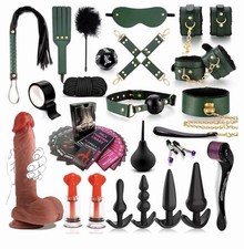 BDSM Bondage Restraints Kit with Soft Handcuffs Adjustable Collar and Cuffs