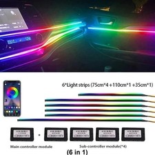 6 In1 Full Led Bead Symphony Dream Car Interior Ambient Lighting Wireless Kit Us