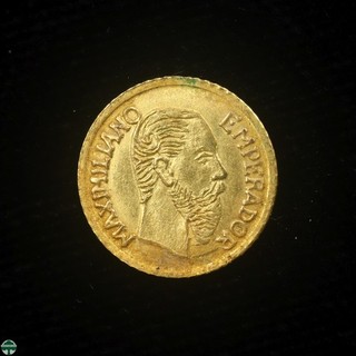 Mexico 10mm Gold 1865 Maximilian Emperor Token