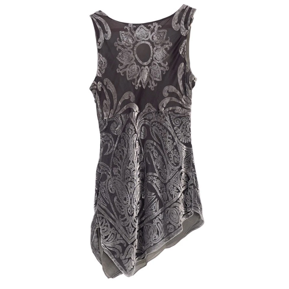 Top Babydoll ECI Y2K Terciopelo BURNOUT Talla 6 Hada Capricho Lentejuelas Mezcla Seda Foto 4 de 4