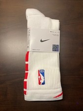 Nike NBA Authentics Socks Crew Length WHITE/RED sz 2XL  15- 18 - NEW