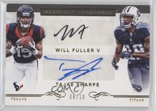 2016 Panini National Treasures Gold 6/10 Tajae Sharpe Will Fuller V #40 Auto 1o3