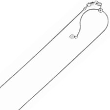 Adjustable Diamond Cut Snake Chain Necklace REAL Solid Sterling Silver Up To 22"