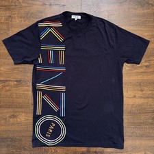 Kenzo Paris Embroidered T Shirt Men  s T Shirt Black Large
