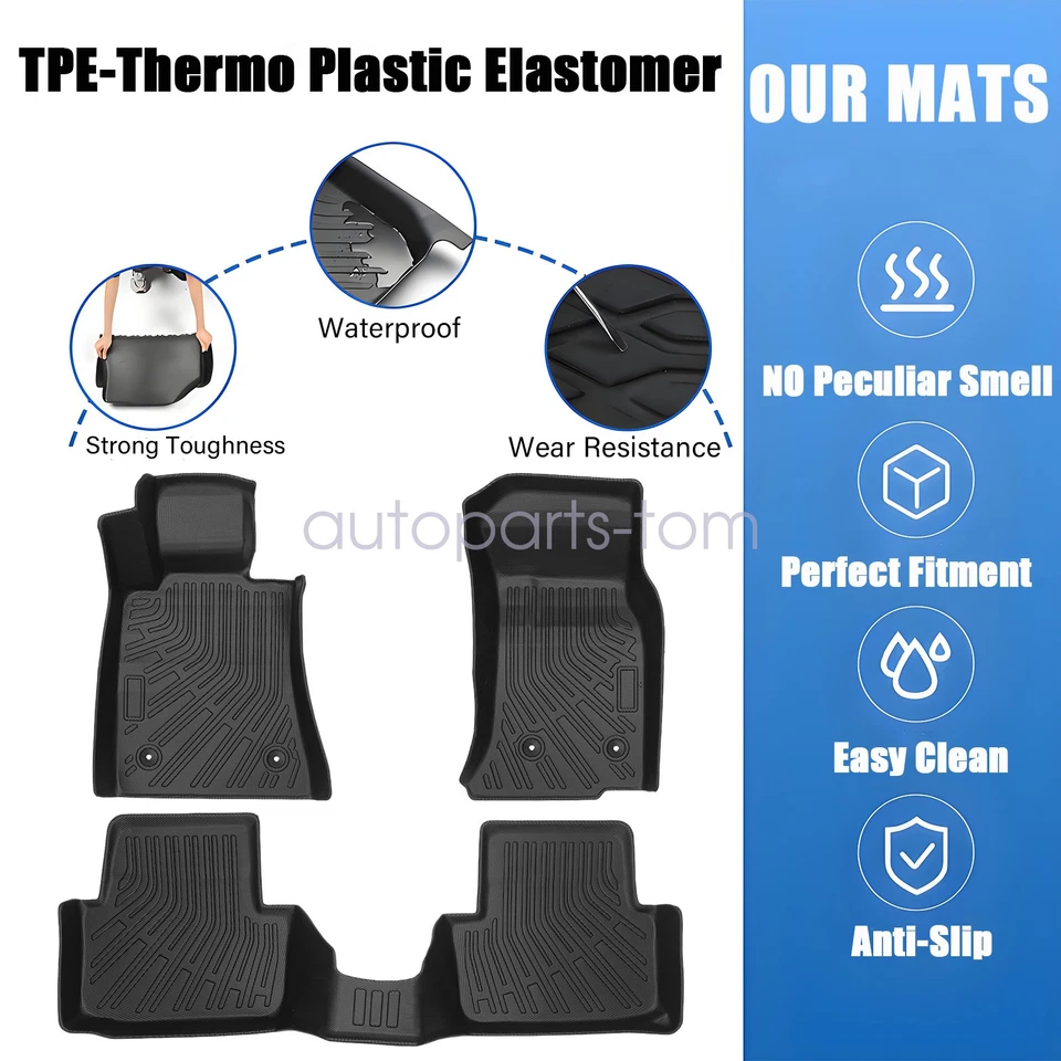 3D TPE Floor Mats Liners Set For 2013 2014 2015 2016 2017 2018 2019 Cadillac ATS — 第 3/4 张图片
